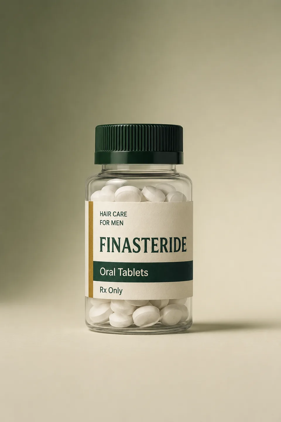 Product render of an oral hair-care tablet bottle.