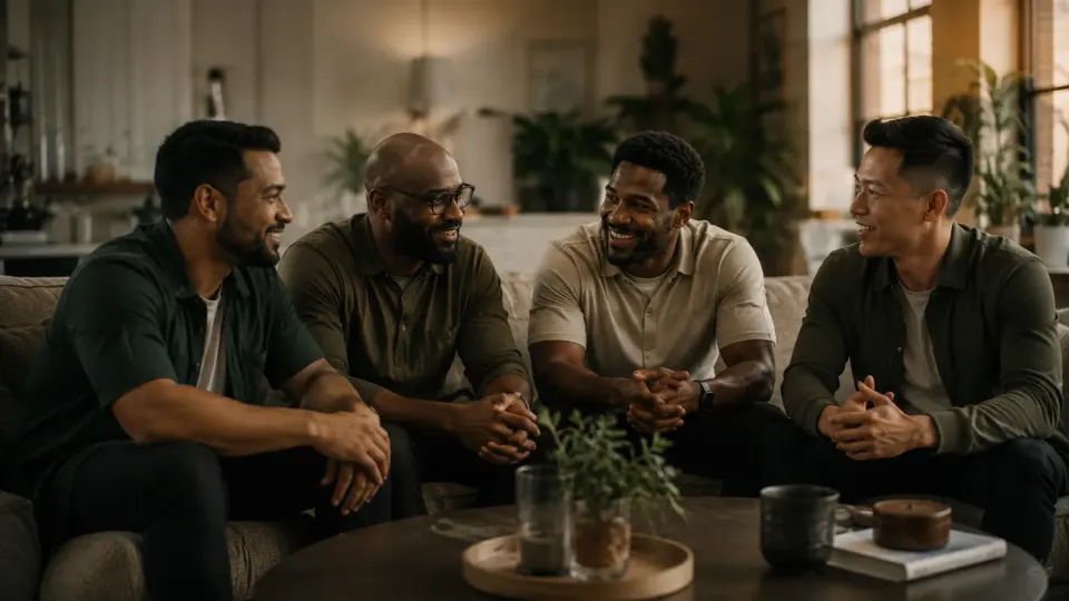 Men talking together, suggesting coordinated therapy and psychiatry