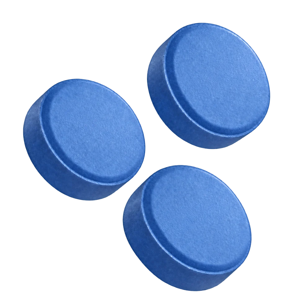 Three blue GNCO tablets representing Tadalafil/Sildenafil combination care.